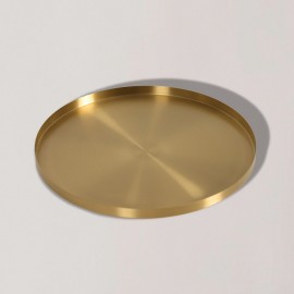 Round golden tray